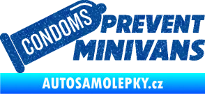 Samolepka Condoms prevent minivans Ultra Metalic modrá