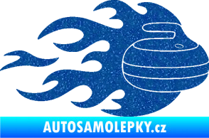 Samolepka Curling 005 pravá kámen Ultra Metalic modrá