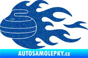 Samolepka Curling 005 levá kámen Ultra Metalic modrá