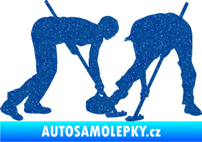 Samolepka Curling team 002 pravá Ultra Metalic modrá