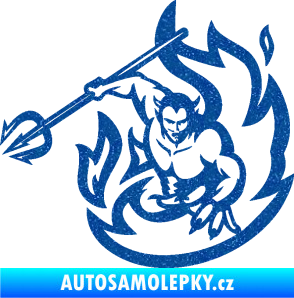 Samolepka Ďábel 002 levá s vidlemi Ultra Metalic modrá