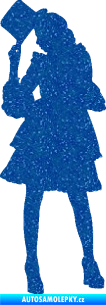 Samolepka Dáma s kloboukem 001 levá Ultra Metalic modrá