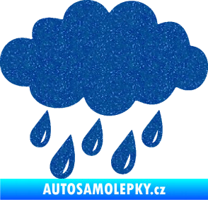 Samolepka Déšť 001 levá mrak a kapky Ultra Metalic modrá