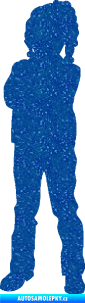Samolepka Děti silueta 009 levá holčička Ultra Metalic modrá