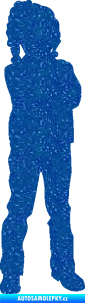 Samolepka Děti silueta 009 pravá holčička Ultra Metalic modrá