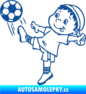 Samolepka Dítě v autě 022 levá fotbalista Ultra Metalic modrá