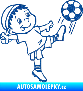Samolepka Dítě v autě 022 pravá fotbalista Ultra Metalic modrá