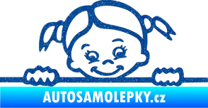 Samolepka Dítě v autě 030 pravá malá slečna hlavička Ultra Metalic modrá