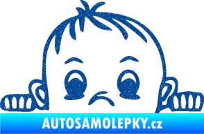 Samolepka Dítě v autě 045 levá chlapeček hlavička Ultra Metalic modrá