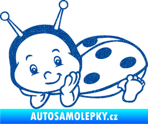 Samolepka Dítě v autě 063 levá beruška Ultra Metalic modrá