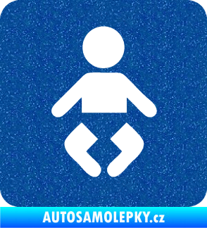 Samolepka Dítě v autě 093 symbol miminka Ultra Metalic modrá
