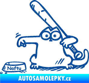Samolepka Dolej naftu 002 levá Ultra Metalic modrá