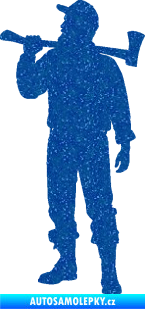 Samolepka Dřevorubec 001 levá Ultra Metalic modrá