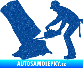 Samolepka Dřevorubec 003 levá Ultra Metalic modrá
