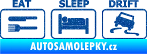 Samolepka Eat sleep drift 001 Ultra Metalic modrá