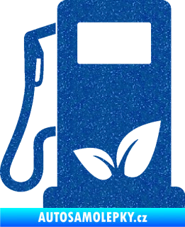 Samolepka Elektro auto 001 levá symbol eko čerpací stanice Ultra Metalic modrá