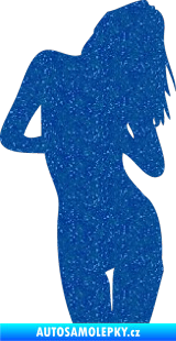 Samolepka Erotická žena 001 pravá Ultra Metalic modrá