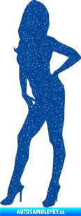 Samolepka Erotická žena 007 levá Ultra Metalic modrá