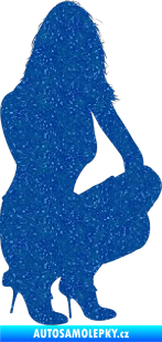 Samolepka Erotická žena 009 pravá Ultra Metalic modrá