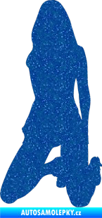 Samolepka Erotická žena 014 levá Ultra Metalic modrá