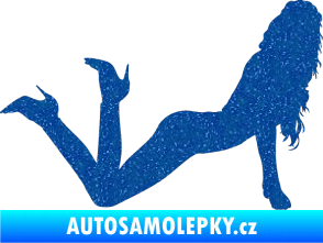 Samolepka Erotická žena 030 pravá Ultra Metalic modrá
