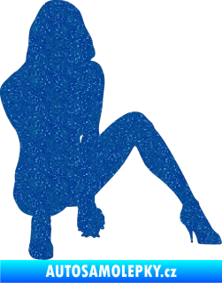Samolepka Erotická žena 037 pravá Ultra Metalic modrá