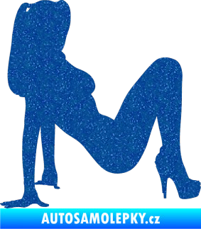 Samolepka Erotická žena 040 pravá Ultra Metalic modrá