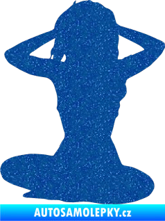 Samolepka Erotická žena 042 levá Ultra Metalic modrá