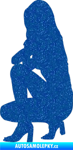 Samolepka Erotická žena 044 levá Ultra Metalic modrá