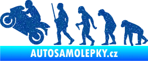 Samolepka Evoluce 004 levá motorkář Ultra Metalic modrá