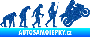 Samolepka Evoluce 004 pravá motorkář Ultra Metalic modrá