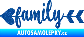 Samolepka Family 003 nápis se šípem Ultra Metalic modrá