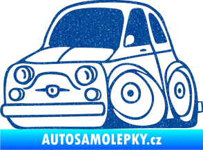Samolepka Fiat 500 karikatura levá Ultra Metalic modrá