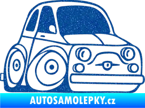Samolepka Fiat 500 karikatura pravá Ultra Metalic modrá