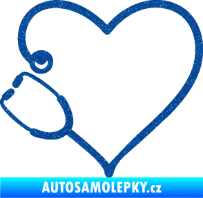 Samolepka Fonendoskop 002 levá  zdravotní sestřička Ultra Metalic modrá
