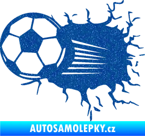 Samolepka Fotbalový míč 005 levá Ultra Metalic modrá