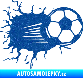 Samolepka Fotbalový míč 005 pravá Ultra Metalic modrá