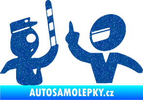 Samolepka Fuck the police 003 Ultra Metalic modrá