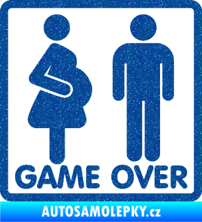 Samolepka Game over varianta jsem v tom Ultra Metalic modrá