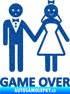 Samolepka Game over varianta svatba Ultra Metalic modrá