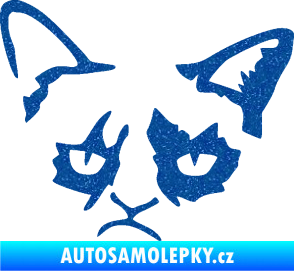 Samolepka Grumpy cat 001 levá Ultra Metalic modrá