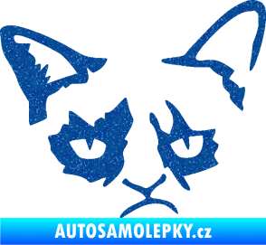 Samolepka Grumpy cat 001 pravá Ultra Metalic modrá