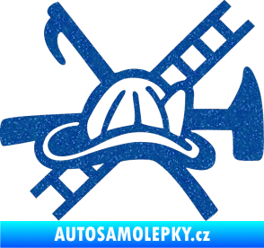 Samolepka Hasič 005 pravá Ultra Metalic modrá