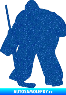 Samolepka Hokejista 011 levá brankář Ultra Metalic modrá
