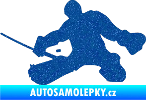 Samolepka Hokejista 015 levá brankář Ultra Metalic modrá