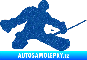Samolepka Hokejista 015 pravá brankář Ultra Metalic modrá