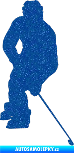 Samolepka Hokejista 018 pravá Ultra Metalic modrá
