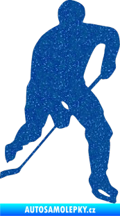 Samolepka Hokejista 022 pravá Ultra Metalic modrá