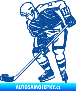 Samolepka Hokejista 029 levá Ultra Metalic modrá