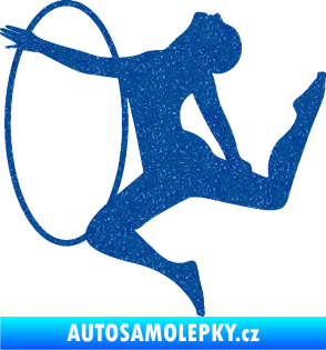 Samolepka Hula Hop 002 levá gymnastka s obručí Ultra Metalic modrá